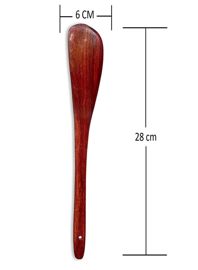 XML Spatula Set for Non-Stick Pan and Tawa Handmade Natural Wooden For Kitchen Accessories Items Tools Wood Turner for Frying, Non-Scratch Cookware Long Handle for Healthy Cooking Utensils (Pack of 3) - Image 3